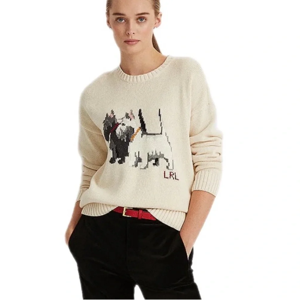 Lauren Ralph Lauren | Sweaters | Womens Ralph Lauren Knit Sweater Signature  Holiday Statement Scottie Terrier | Poshmark